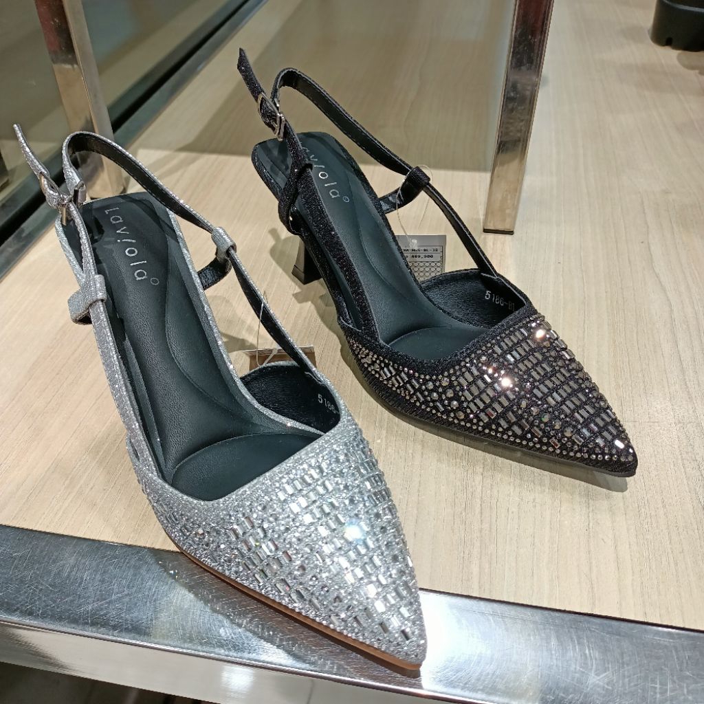 sepatu wanita fantofel slingback heels 7cm LAVIOLA original