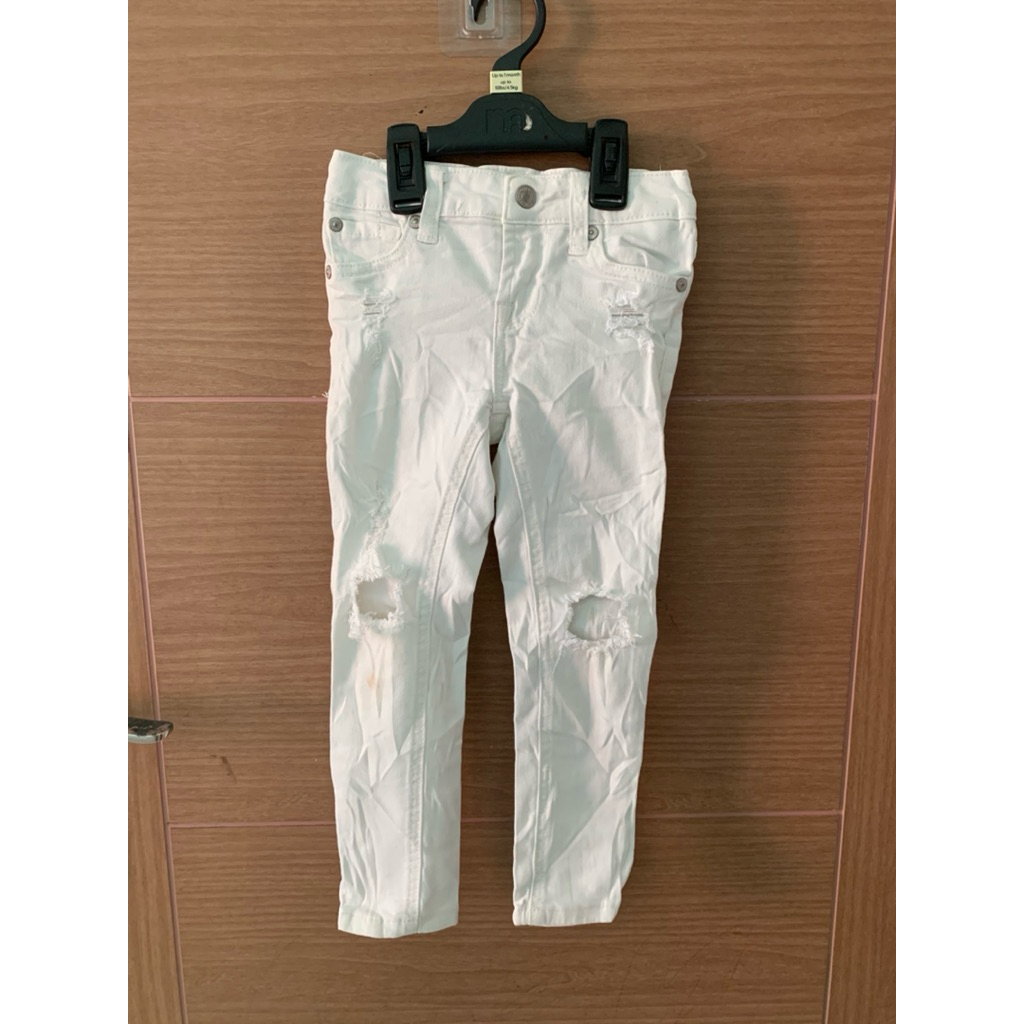 4-7 (Y) Celana Jeans 7 For All Mankind Putih Ripped Anak Unisexn