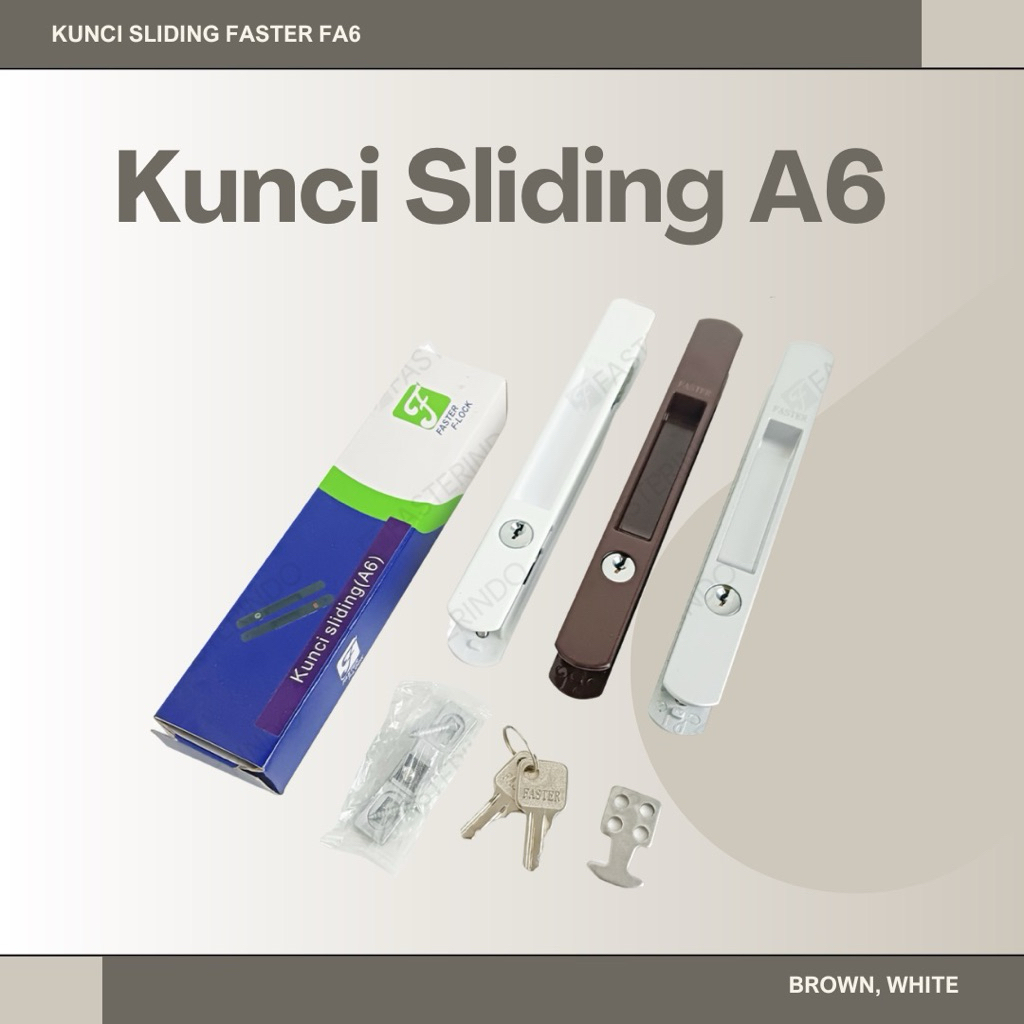 FASTER — Kunci Pintu Sliding F-A6 / Kunci Pintu Geser Aluminium Faster