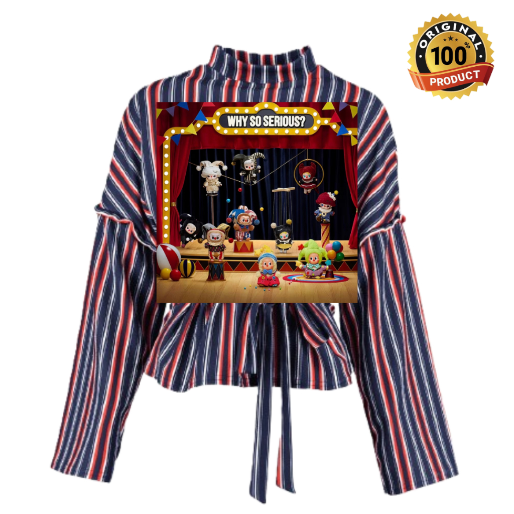 (READY) ORIGINAL WHY SO SERIOUS, LABUBU V4,V1, CRYBABY  - kemeja wanita
