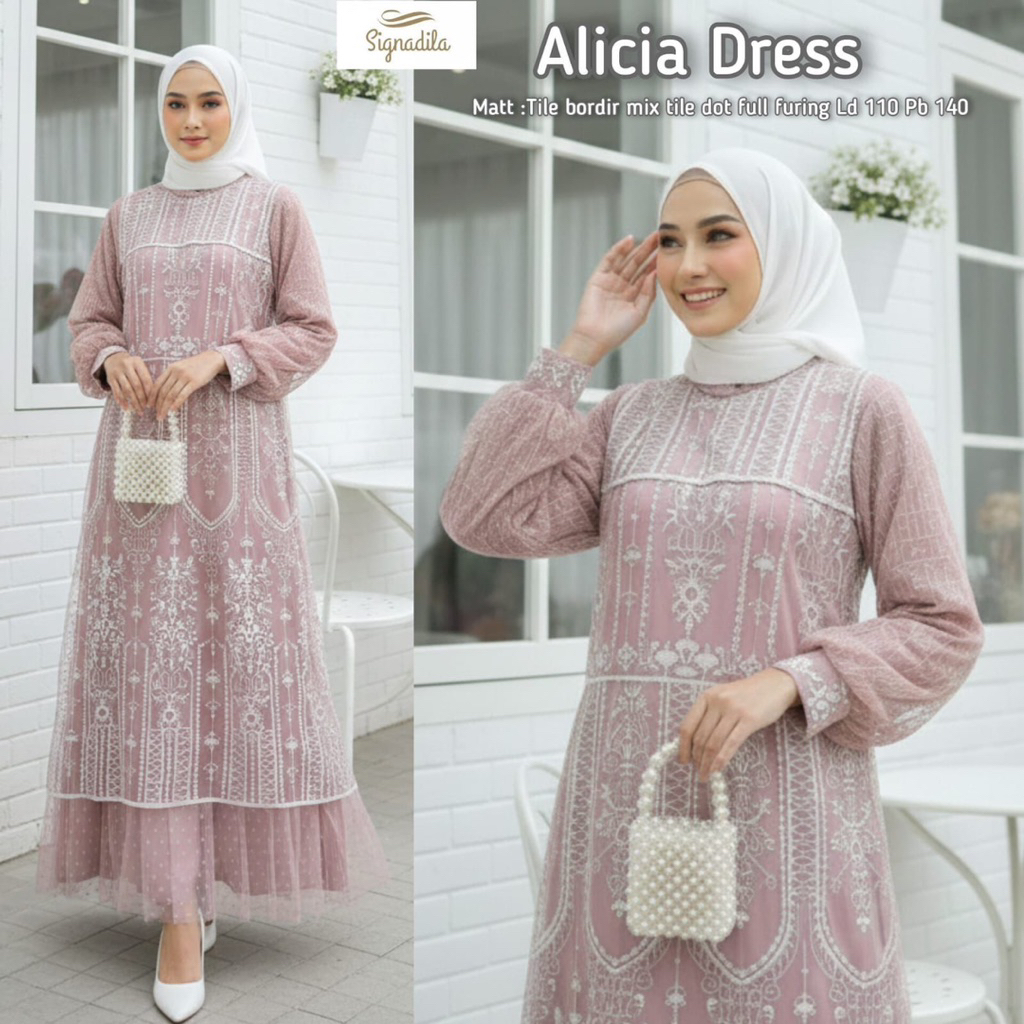 ALICIA DRESS ORIGINAL BY SIGNADILA dress gamis maxy maxi baju lebaran kondangan SASIRA TUNIK • ALICI