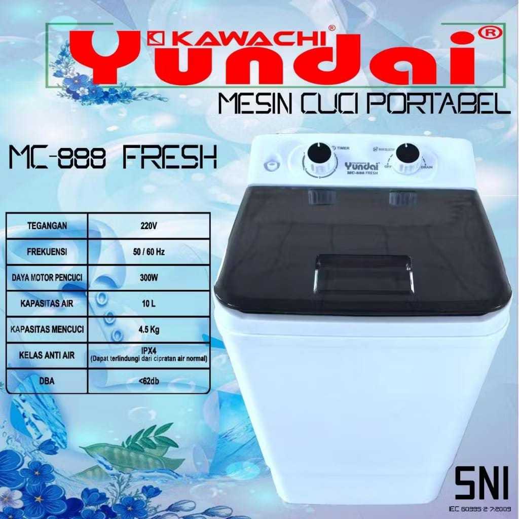 Yundai MC888 Portable Mesin Cuci 4.5 Kg Hemat Listrik 300w