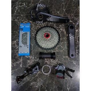 Groupset Shimano 8 9 Speed Altus M2000 M370 Alivio M4000 Cassette 40T 42T with Crankset HT ll Single