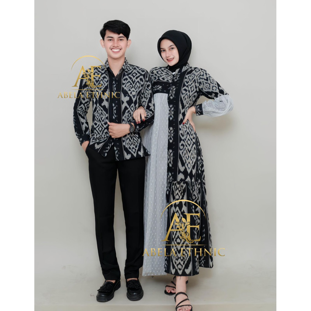 Clara Couple tenun - Baju tenun mix tile - Couple tenun kondangan - Baju tenun kondangan