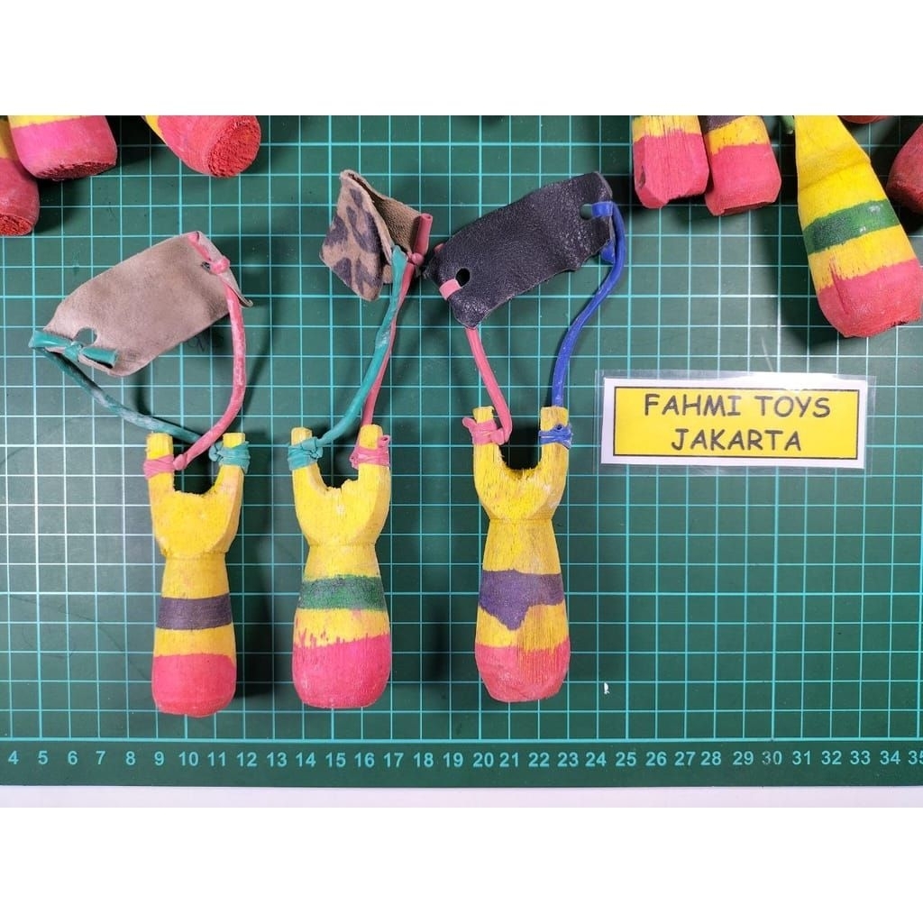 20 pcs mainan katapel kayu ketapel kayu warna mainan tradisional