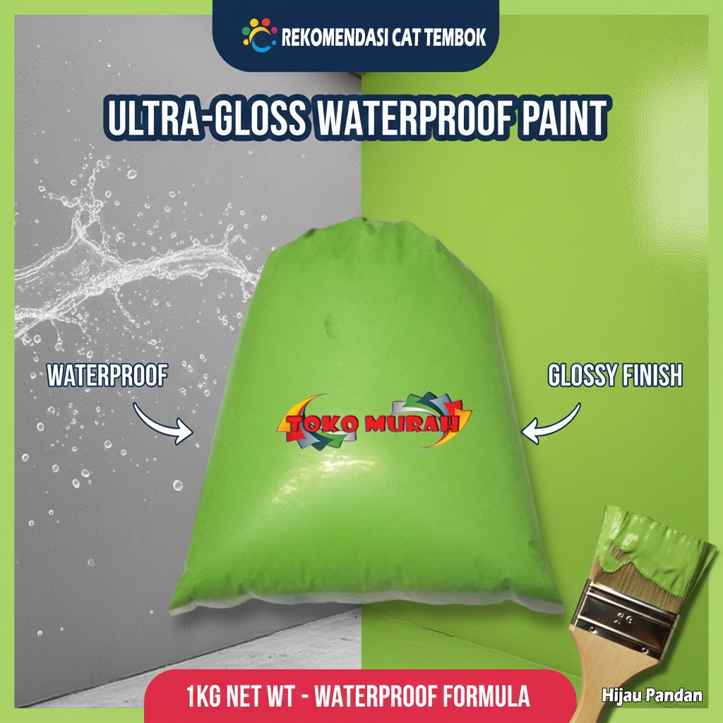 Cat Tembok Kiloan Anti Air Dan Jamur / Cat Tembok Mengkilap / Cat Tembok Warna Hijau Bolu Pandan