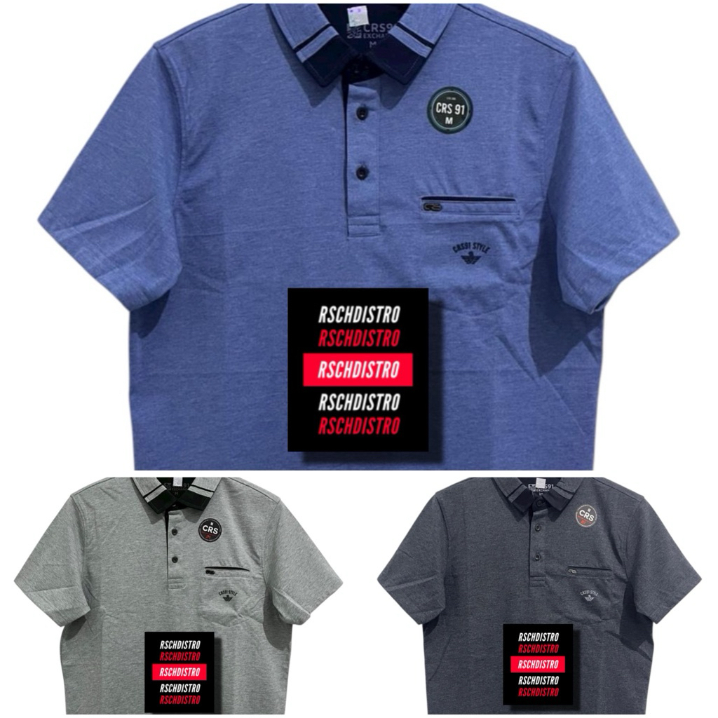 Kaos Kerah Fashion Pria CRS 91/HUGO CLASS Original Misty Polos Kombinasi Pundak DROPPEP M-XXL (Kanci