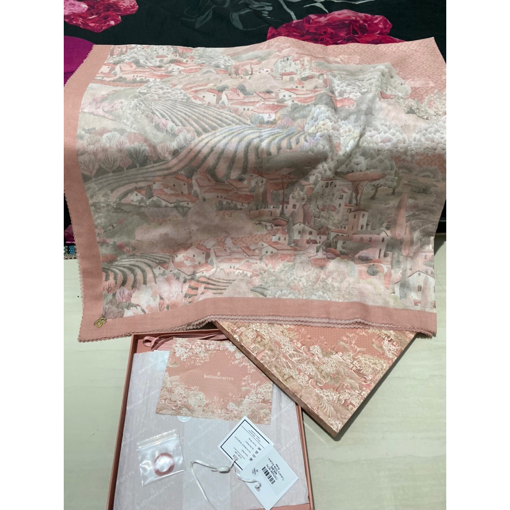 (Pl) Hijab Buttonscarves series Tuscany —Rosa