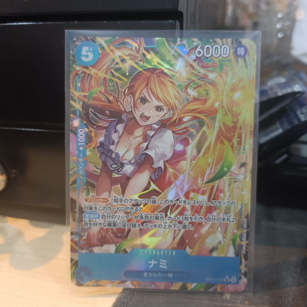 One Piece TCG OP11 Japan OP11-154 P-SR Nami Parallel Kartu Single Card Games