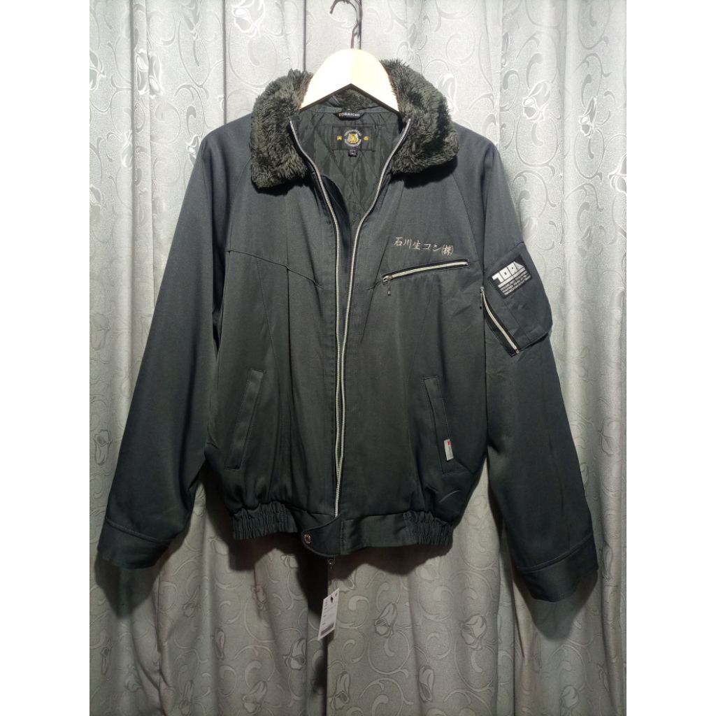 Jaket Toraichi Bomber Casual Original_Work Jaket_Abu Gelap_Size L