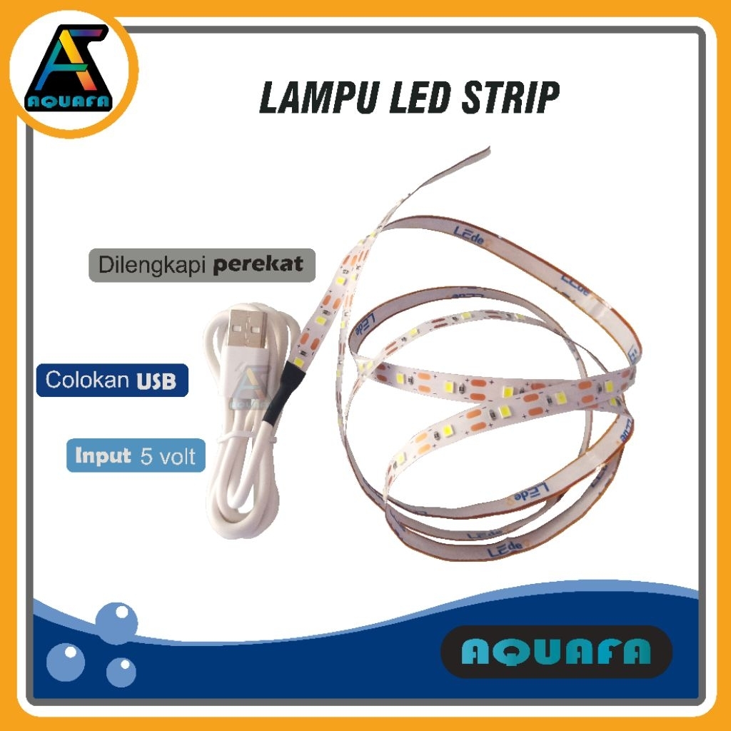 LED Strip USB 5V – Bisa Powerbank & Charger HP | Lampu LED Mata 4–20 | Lampu Aquarium / Dekorasi Kam
