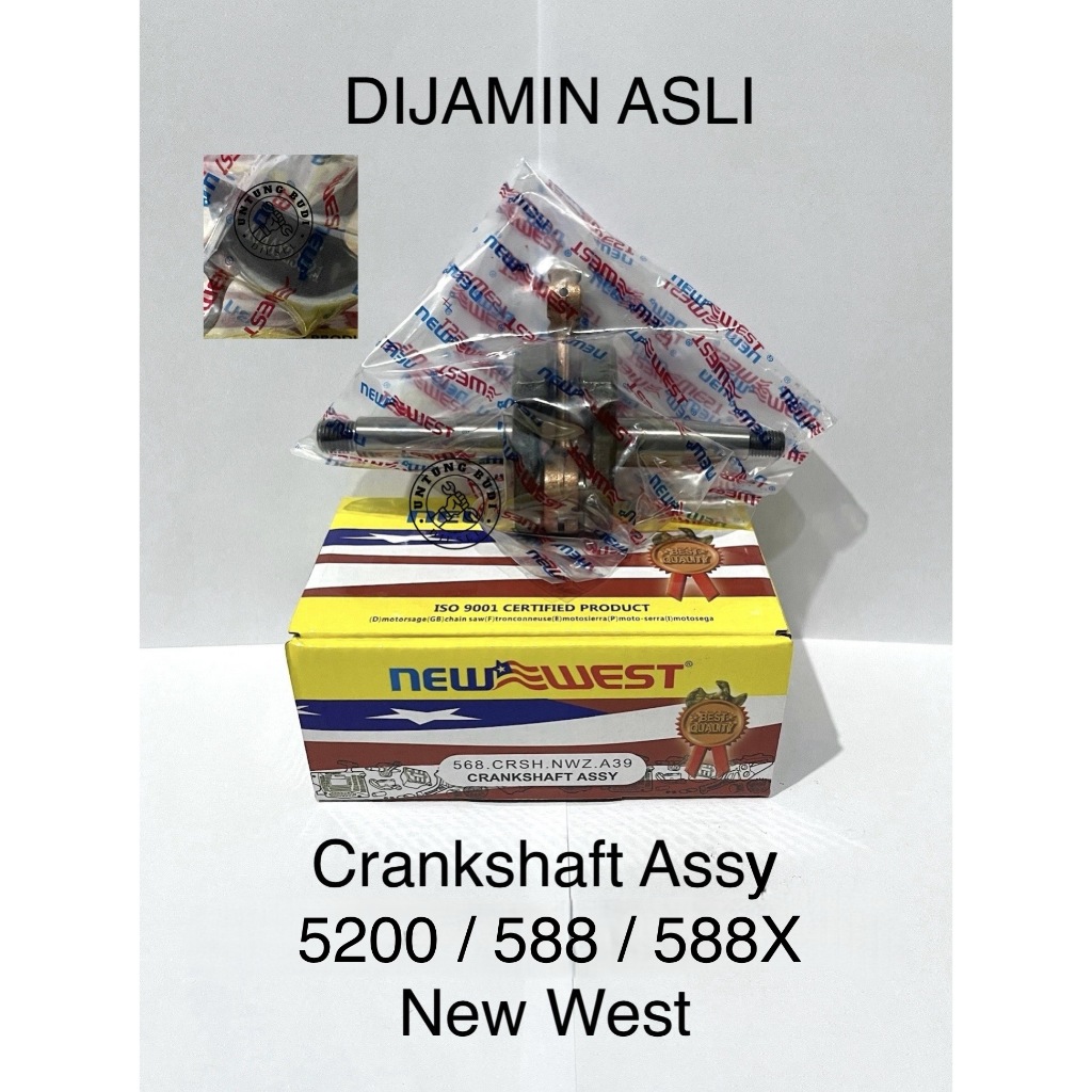 Crankshaft 5200 New West 568 588 588X As Kruk Chainsaw Gergaji Mesin Senso 20 22 24 inch