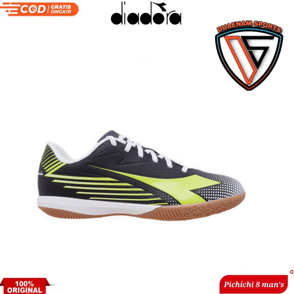 SALE DIADORA PICHICHI 8 182315004 FUTSAL/SOCCER/MINI SOCCER MEN'S RUNNING SHOES-BLACK