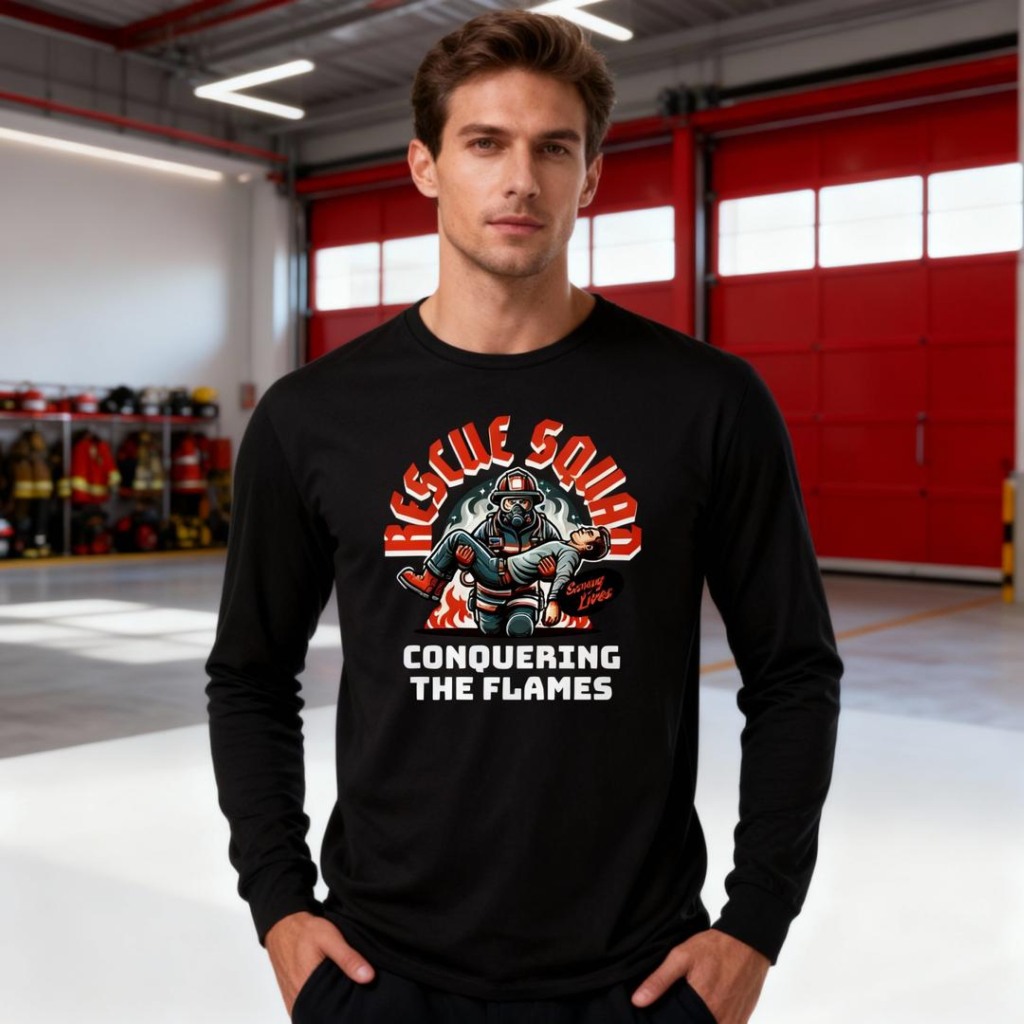 Arials Kaos Baju Lengan Panjang Pemadam Kebakaran Rescue Squad