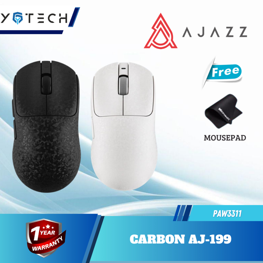 AJAZZ AJ199 / AJ-199 Carbon Fiber Wireless Gaming Mouse PAW3311