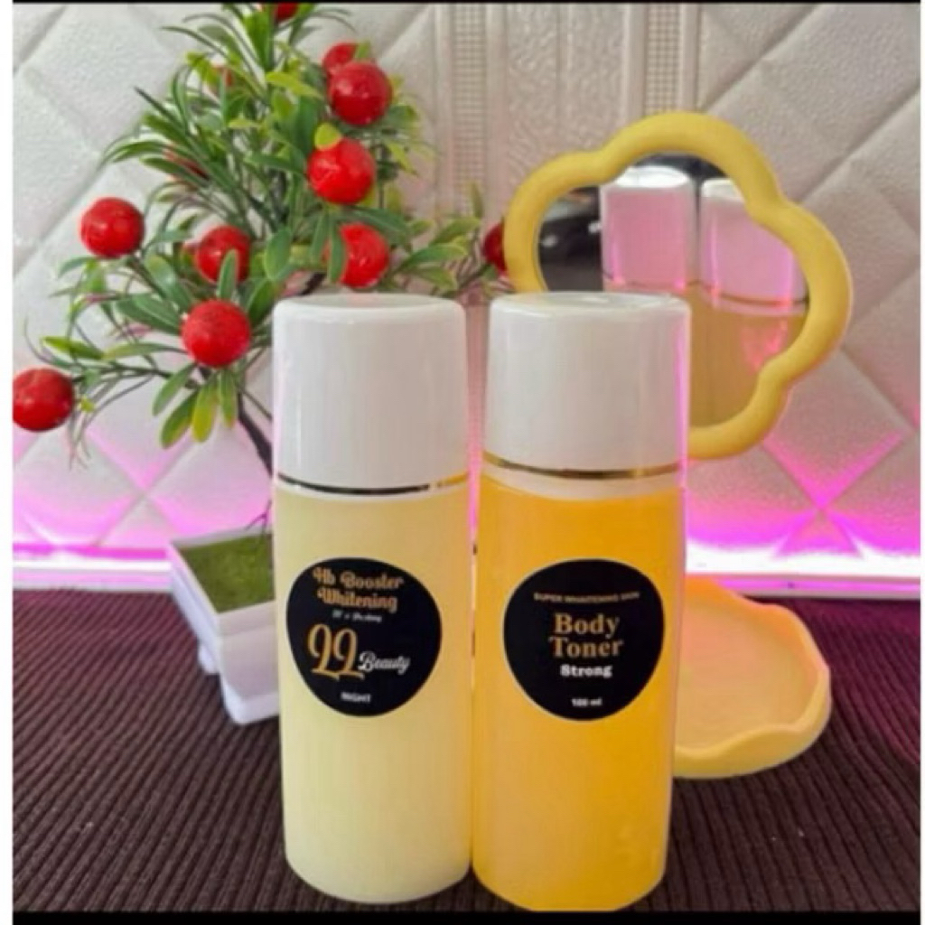 hb booster 20 x dosting + toner badan strong LL beuty memutihkan kulit