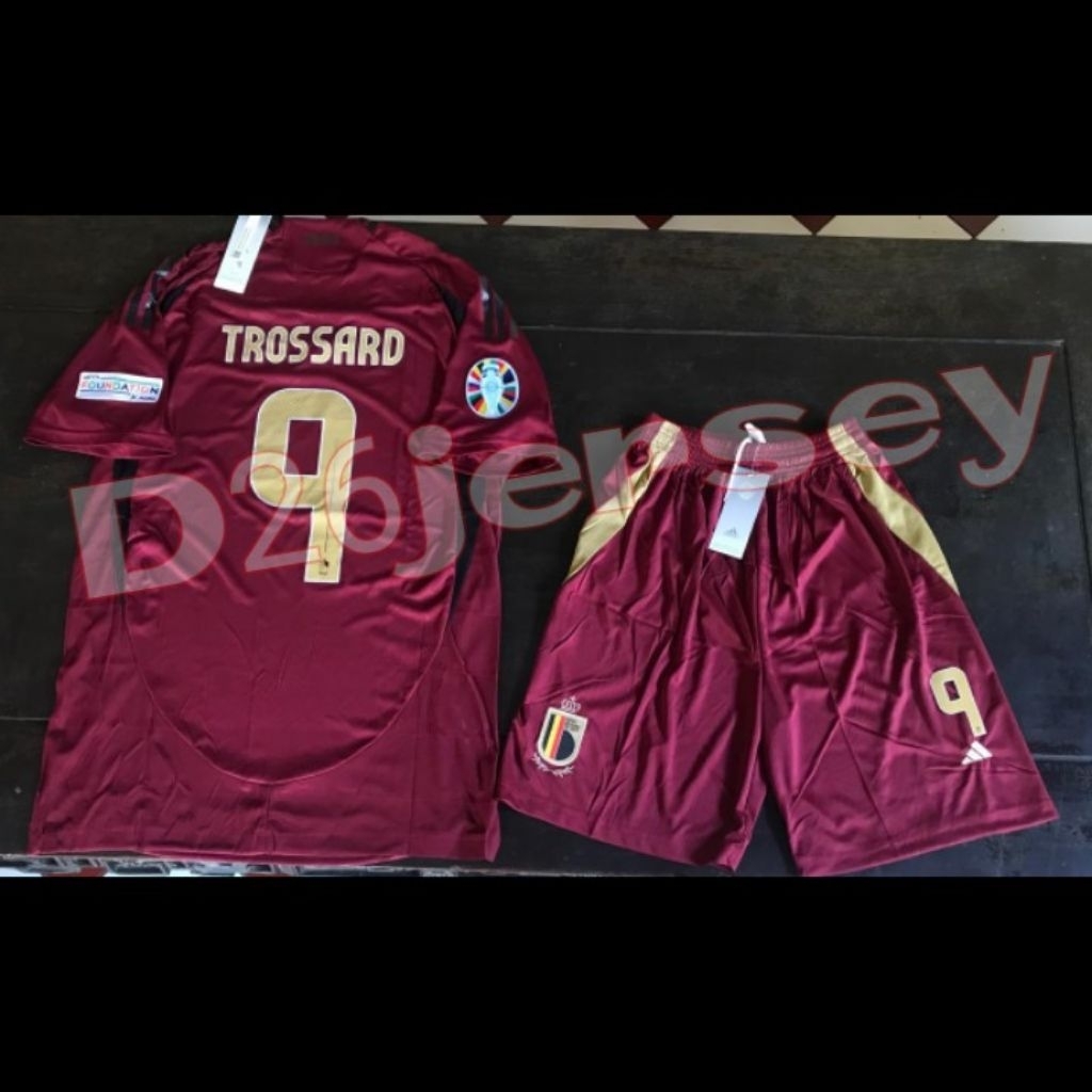 Jersey BelgiaA_ Home Player Issue + Celana 2024 / 2025 + Cetak Nama Nameset TROSSARD 9 / Custom suka