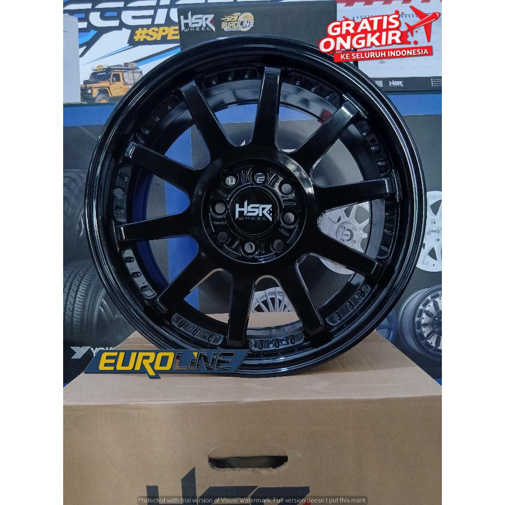 Velg Original HSR GYMKANA R16X7 ET42 Lubang 4 GLOSSY BLACK Rally Look