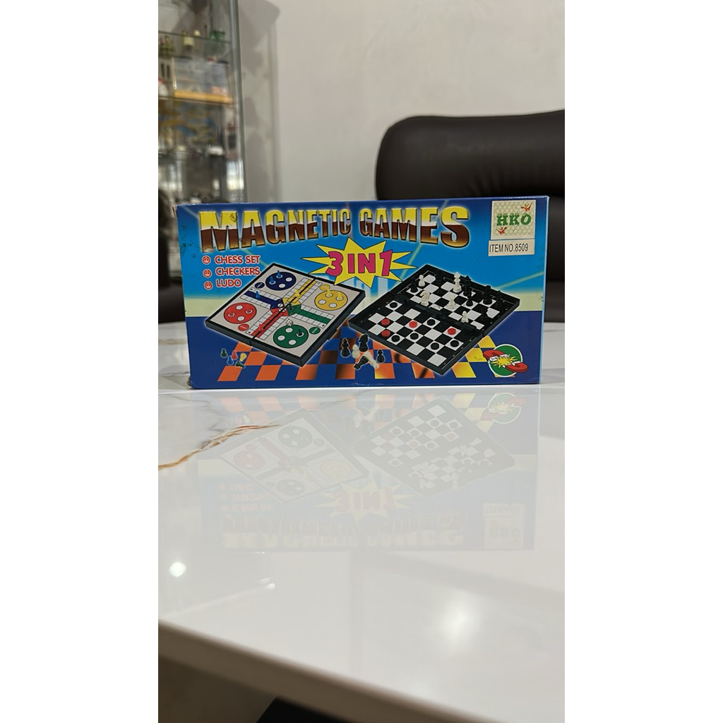Magnetic Games Chess Set, Checkers, Ludo