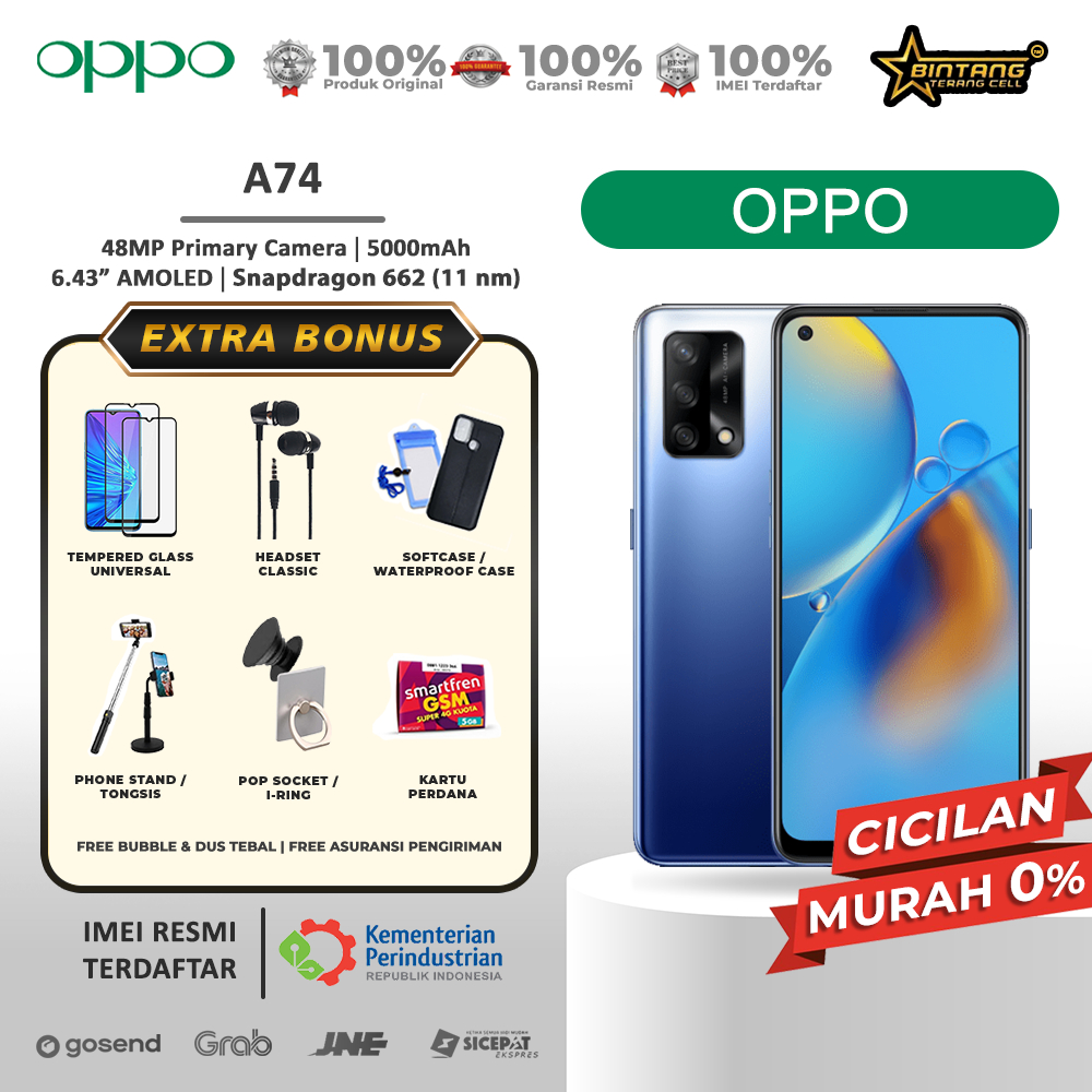 [flashsale]Oppo A76 oppo a76 4G oppo A74 4G Ram 6+128Gb extended 5Gb=11Gb Garansi Resmi