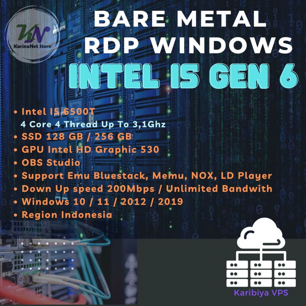 Bare Metal Server RDP Dedicated 4 Core 8GB RAM OBS Emulator Android Youtube VPN BOT