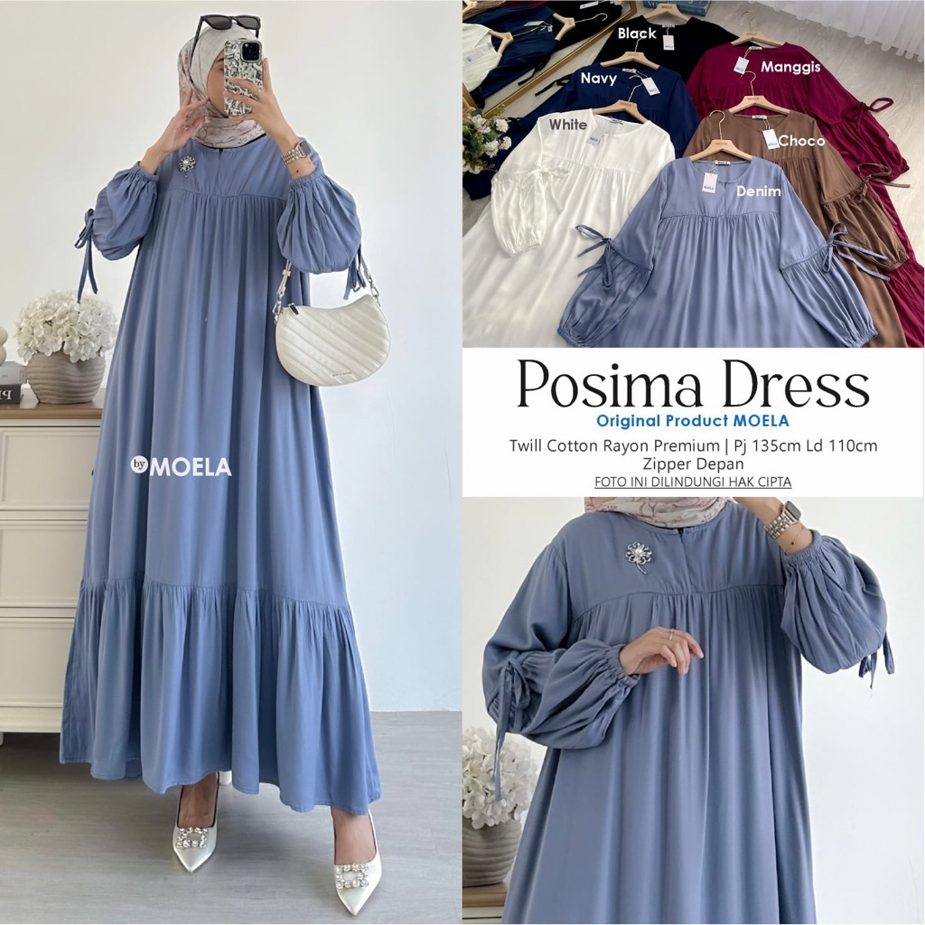 Alfihijabstore 10.12 Dress / Midi polos Twill ori MOELA // DEISA UMAYA KAMA POSIMA JAIVA Busui rempe