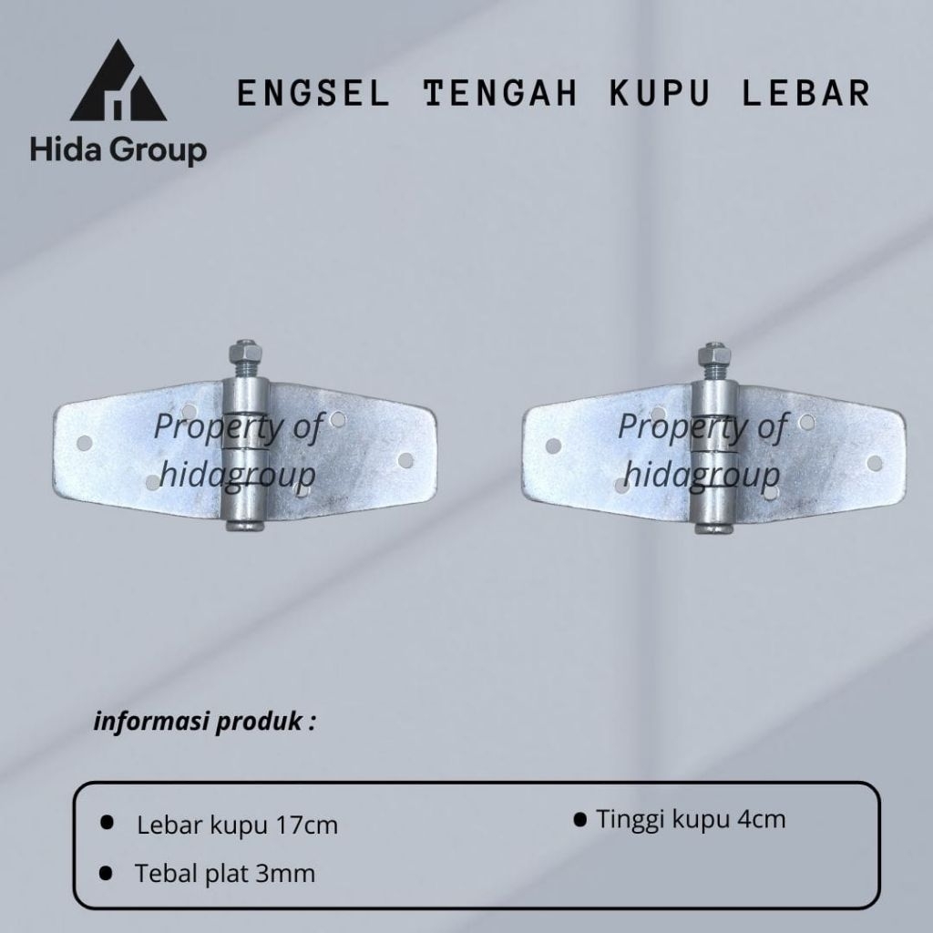 Engsel Tengah Kupu Lebar Plat 3mm – Engsel Pintu Besi / Engsel Kupu Baja  Engsel Tengah Susun 2 – En