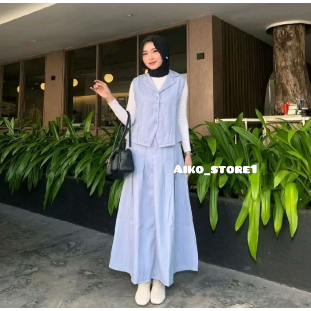 Bella Vest Set-Set blezer Wanita-Setelan Rok Wanita Korean Style Kekinian