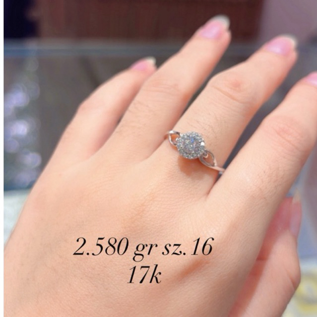 cincin emas putih kadar 17k/750%