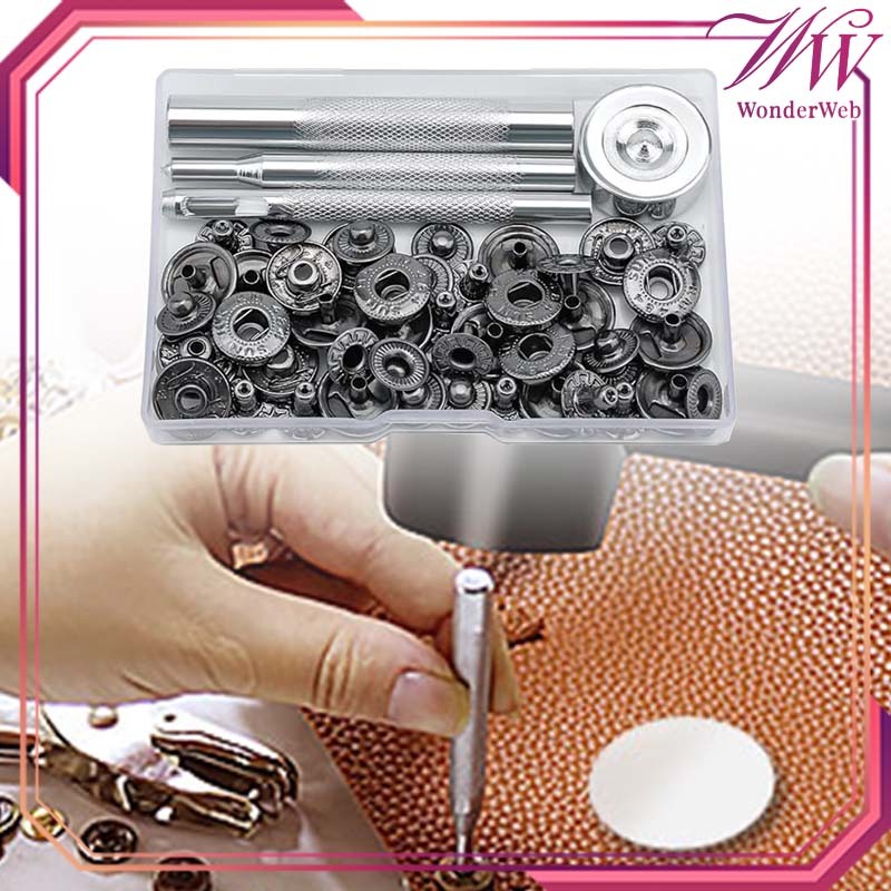 52pcs/Set Kancing Jepret Besi 831 Dengan Alat Pemasang Kancing Snap Kancing Cetet Besi Kancing Snap 