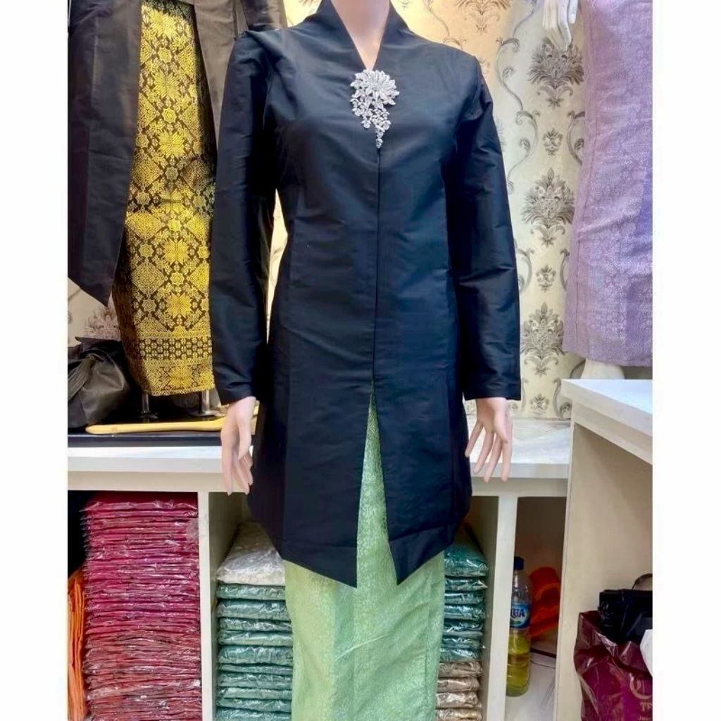 kebaya tunik Melayu tafeta jumbo / kebaya ncim modern tafeta busui