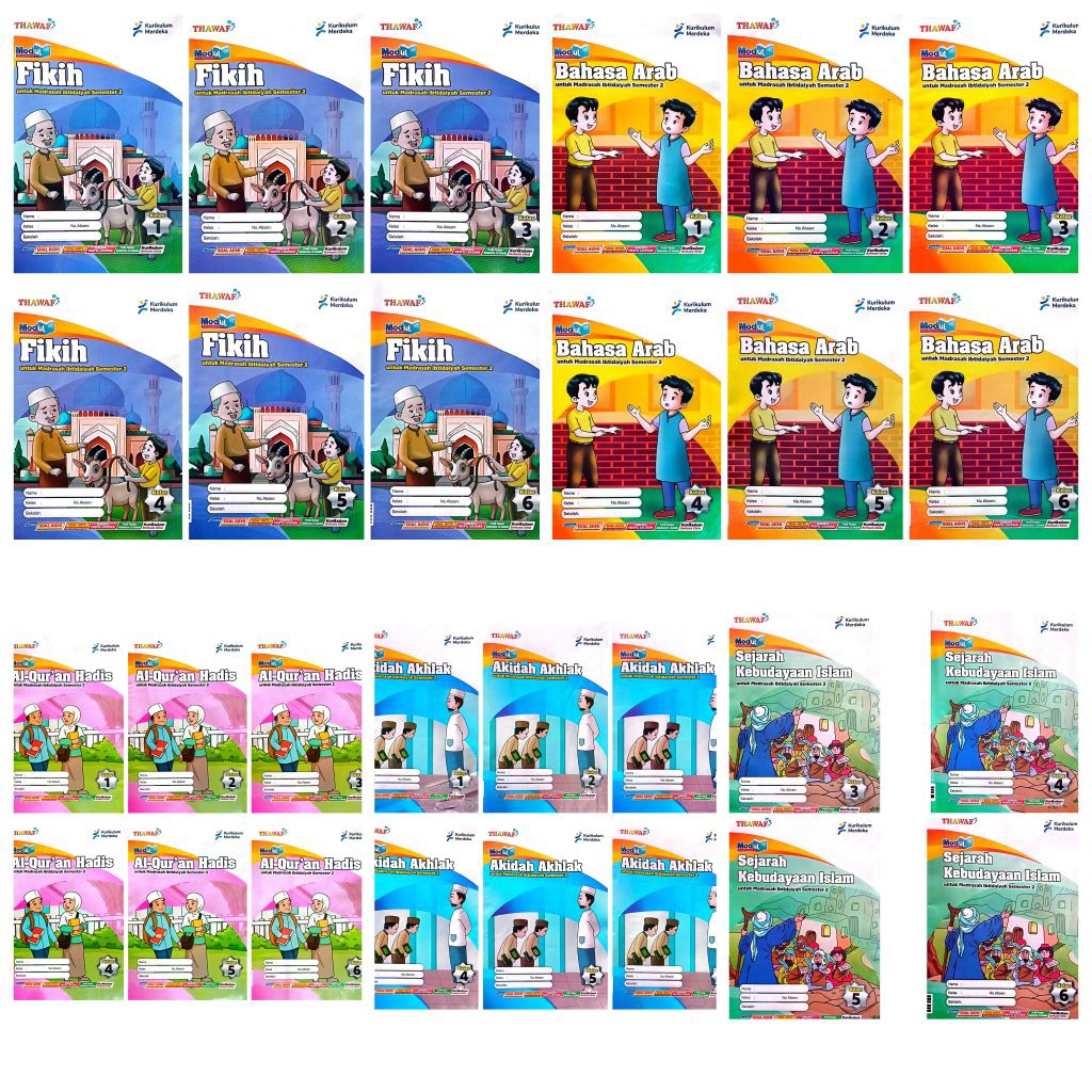 LKS SD MI THAWAF FIKIH BAHASA ARAB AKIDAH AKHLAK QURDIS SKI KELAS 1 2 3 4 5 6 SEMESTER 2 GENAP KURIK
