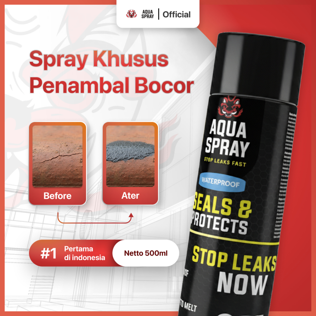 Aqua Spray | Seal And Protect | Cairan Anti Bocor | Rubber Sealant Spray 500ml
