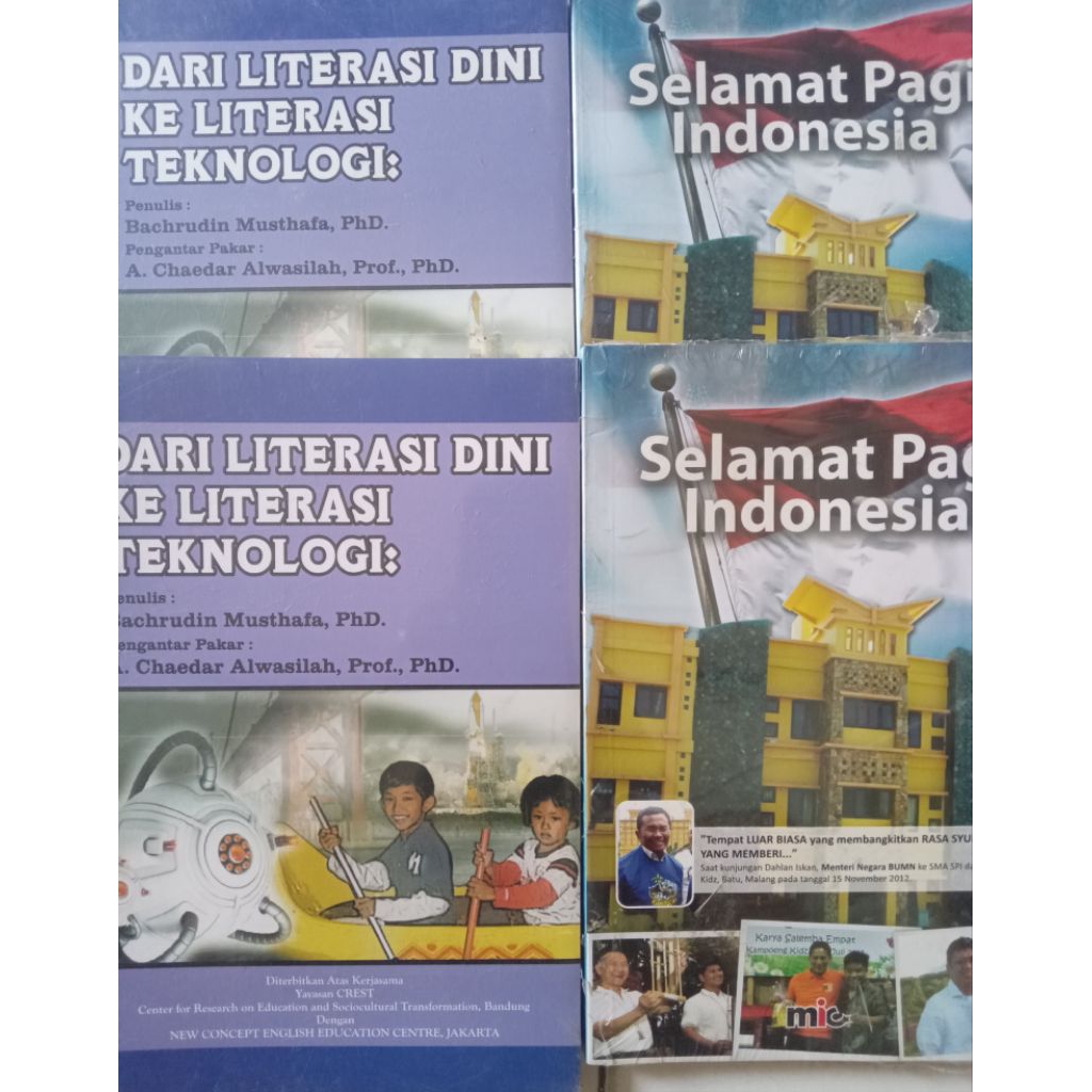 BUKU CAMPUR JUDUL DARI LITERASI DINI KEVLITERASI TEKNOLOGI. DAN  BUKU JUDUL SELAMAT PAGI INDONESIA B