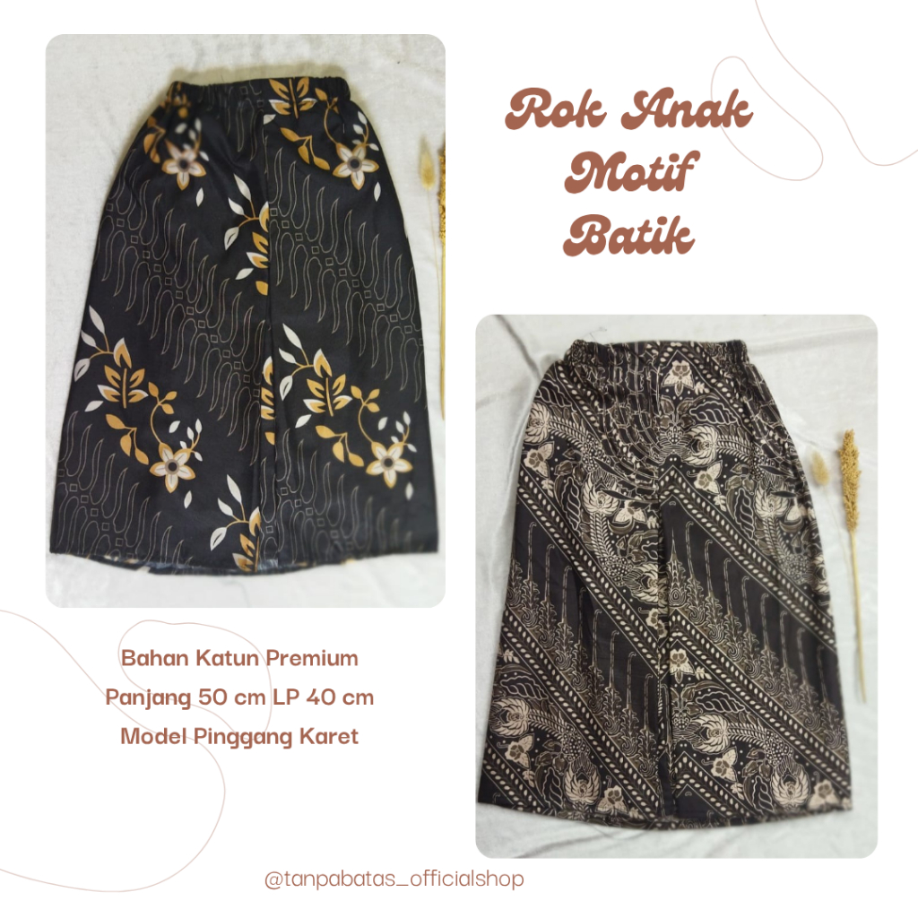Bawahan Rok Batik Anak Rok Kebaya Sekolah TK SD Bahan Katun Bisa Cod Bawahan Panjang Perempuan