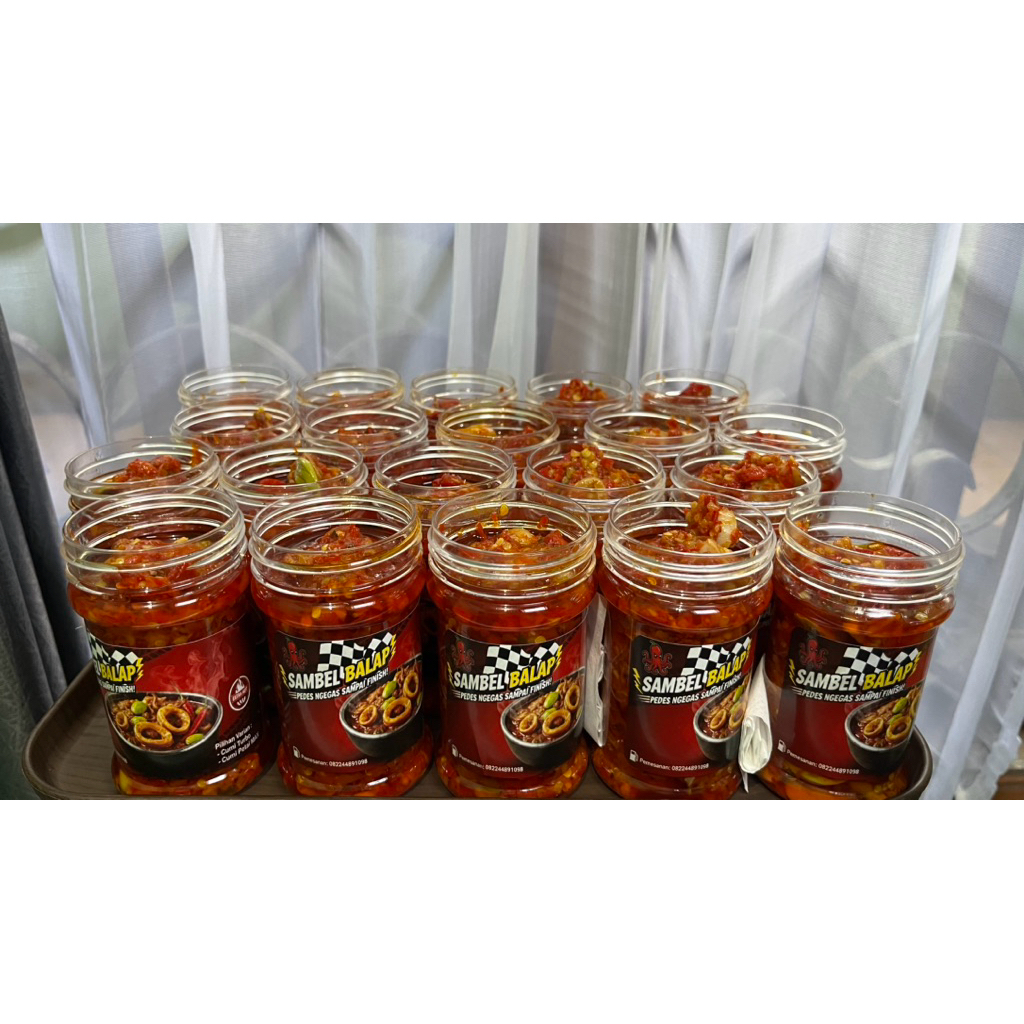 Sambel Balap Cumi & Cumi Pete Cup Botol 150ml - Sambel Cumi Sambel Cumi Petai