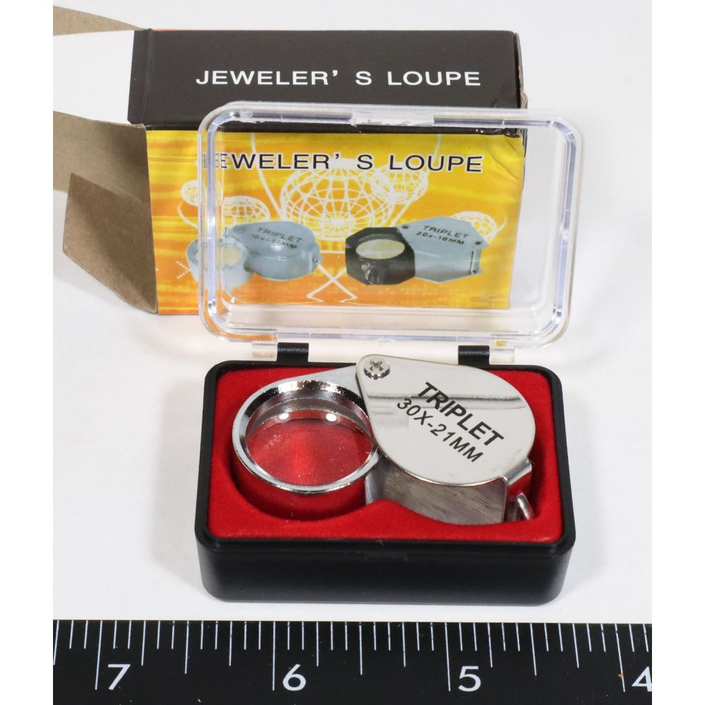(Khusus BATAM) Magnifying Jeweler Loupe Triplet 30x - 21mm | Kaca Pembesar Lipat
