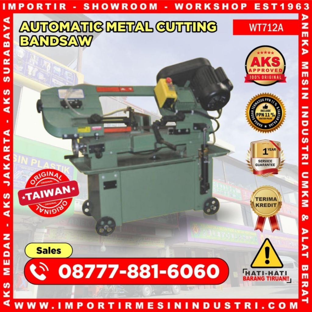 Cutting Bandsaw Mesin Potong Besi Otomatis AKS-WT712A