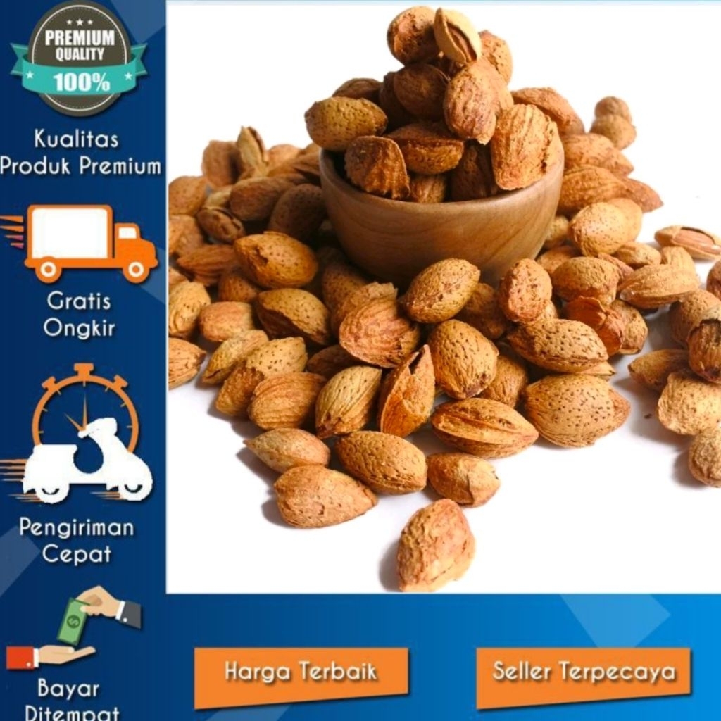 KACANG ALMOND PANGGANG 1KG/KACANG ALMOD KULIT SUSU ROASTED ALMOND - KACANG ALMOND PANGGANG 1 KG