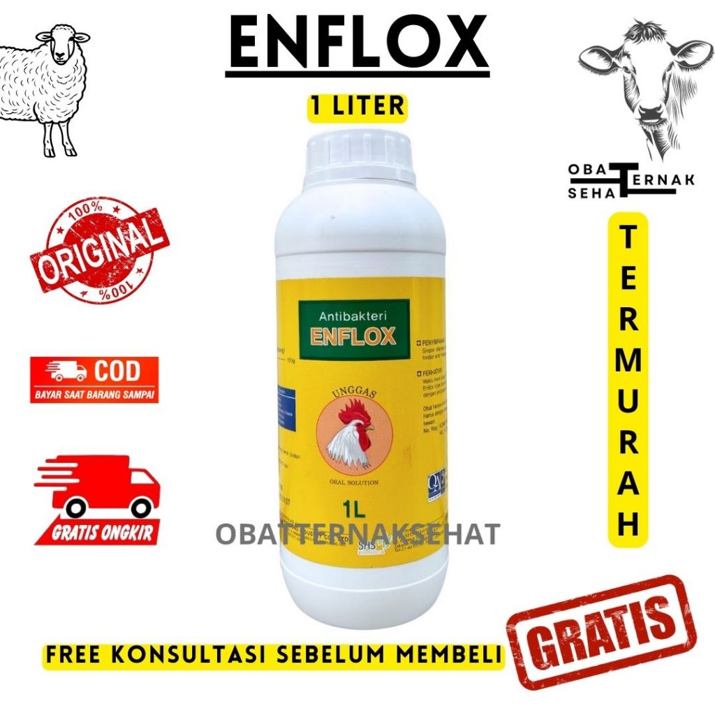 EnfloX 1 LITER ORAL Antibakteri Unggas Spektrum Luas
