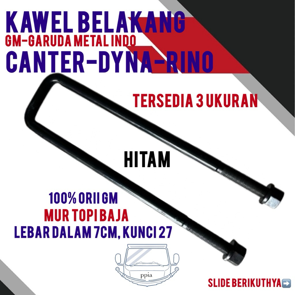 Kawel Per Belakang Canter Baja Mur Topi GM Kawel Kunci 27 Lebar 7 Begol Canter Baja Behel Canter Mur
