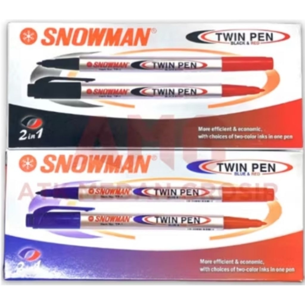 SPIDOL SNOWMAN / TWINPEN 1 KOTAK ISI 12 PCS
