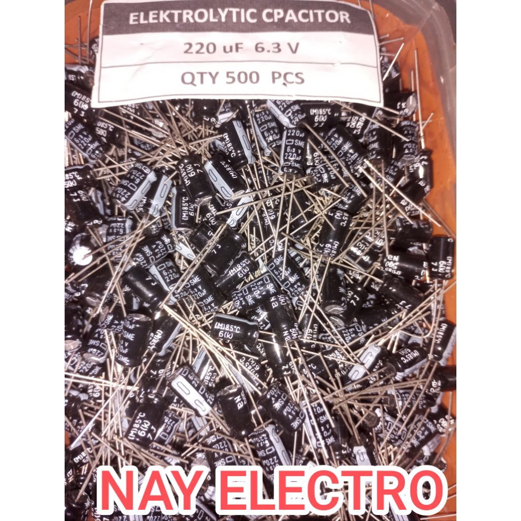 ELCO 220UF 6.3V (10pcs) CAPASITOR 220 UF 6.3 V BAGUS