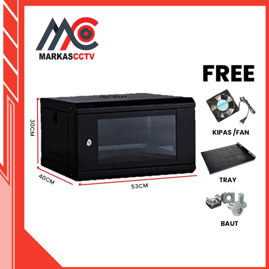 Rack Server Wallmount 6U Single Door - Rak server 6U