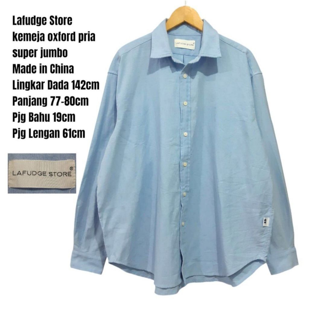 Lafudge Store kemeja oxford pria super jumbo