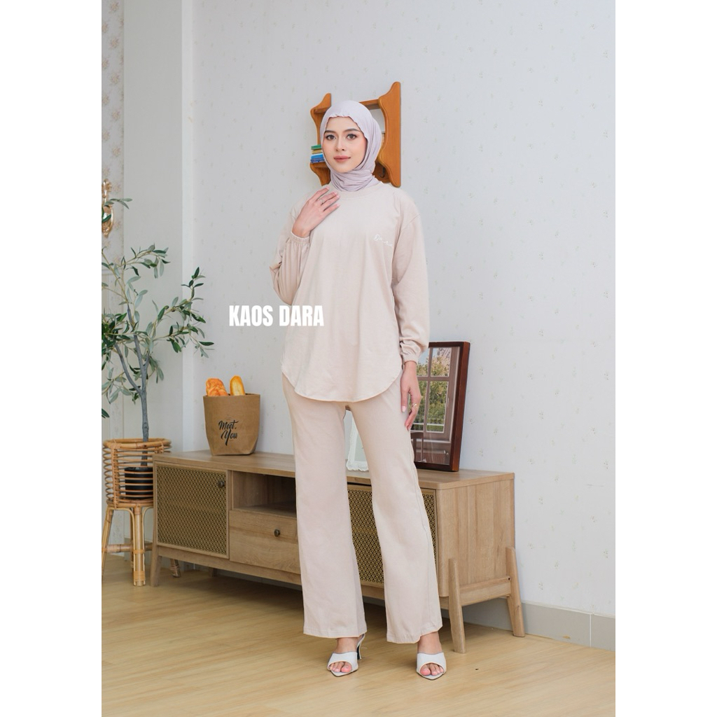 KAOS DARA - DARA SET POLOS OVAL TANGAN KARET