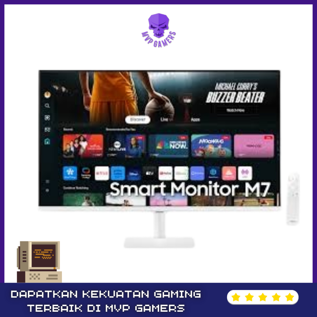 Samsung M7 32" 4K UHD Smart Monitor with Speaker - White