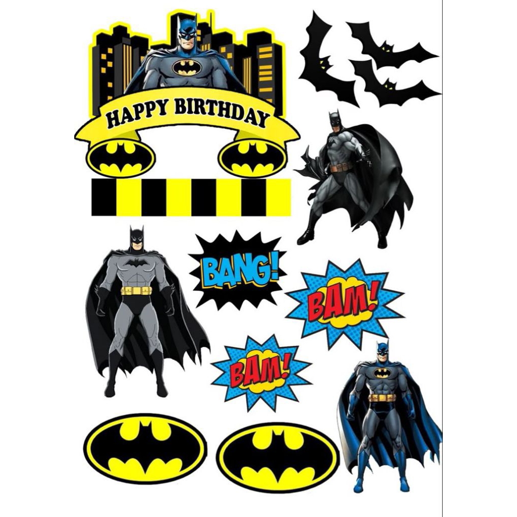Topper Cake BATMAN FREE NAMA/HIASAN KUE ULTAH TEMA BATMAN l TOPPER BATMAN