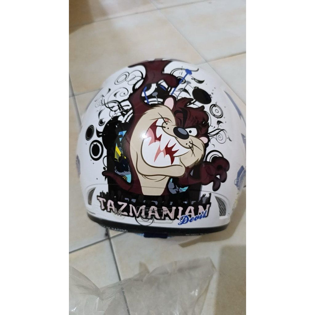 HELM GM EVO MOTIF KARTUN - SNI - SINGLE VISOR - Tazmania