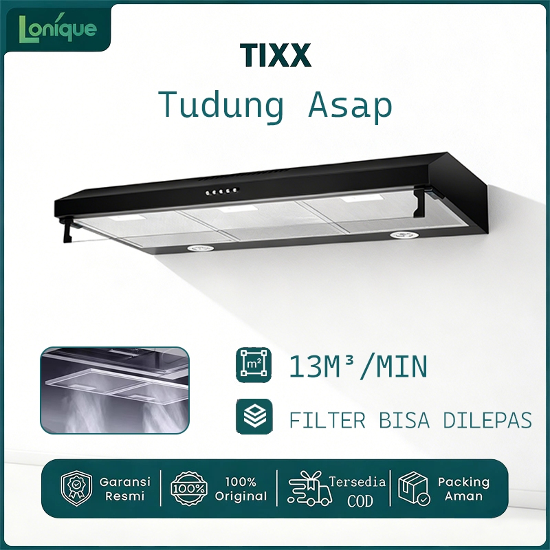 TIXX hood cookerhood  60cm 90cm penghisap asap dapur slim